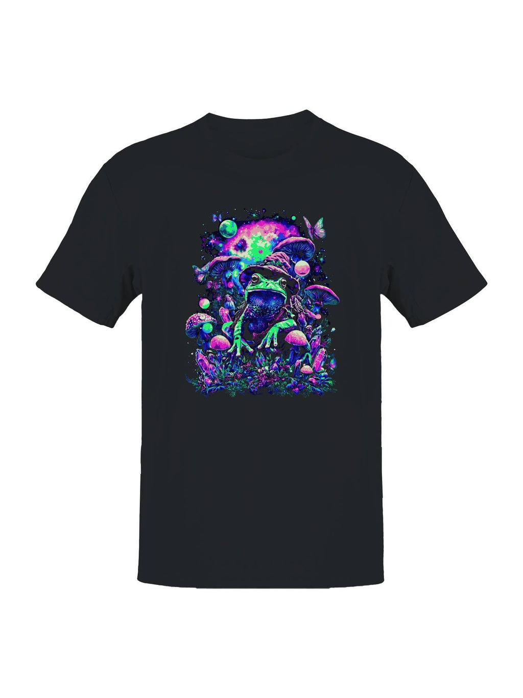 Cosmic Frog and Psychedelic Mushrooms Men's - Adult & Kids T-Shirts, Sweatshirts & Hoodies apparel design preview 1