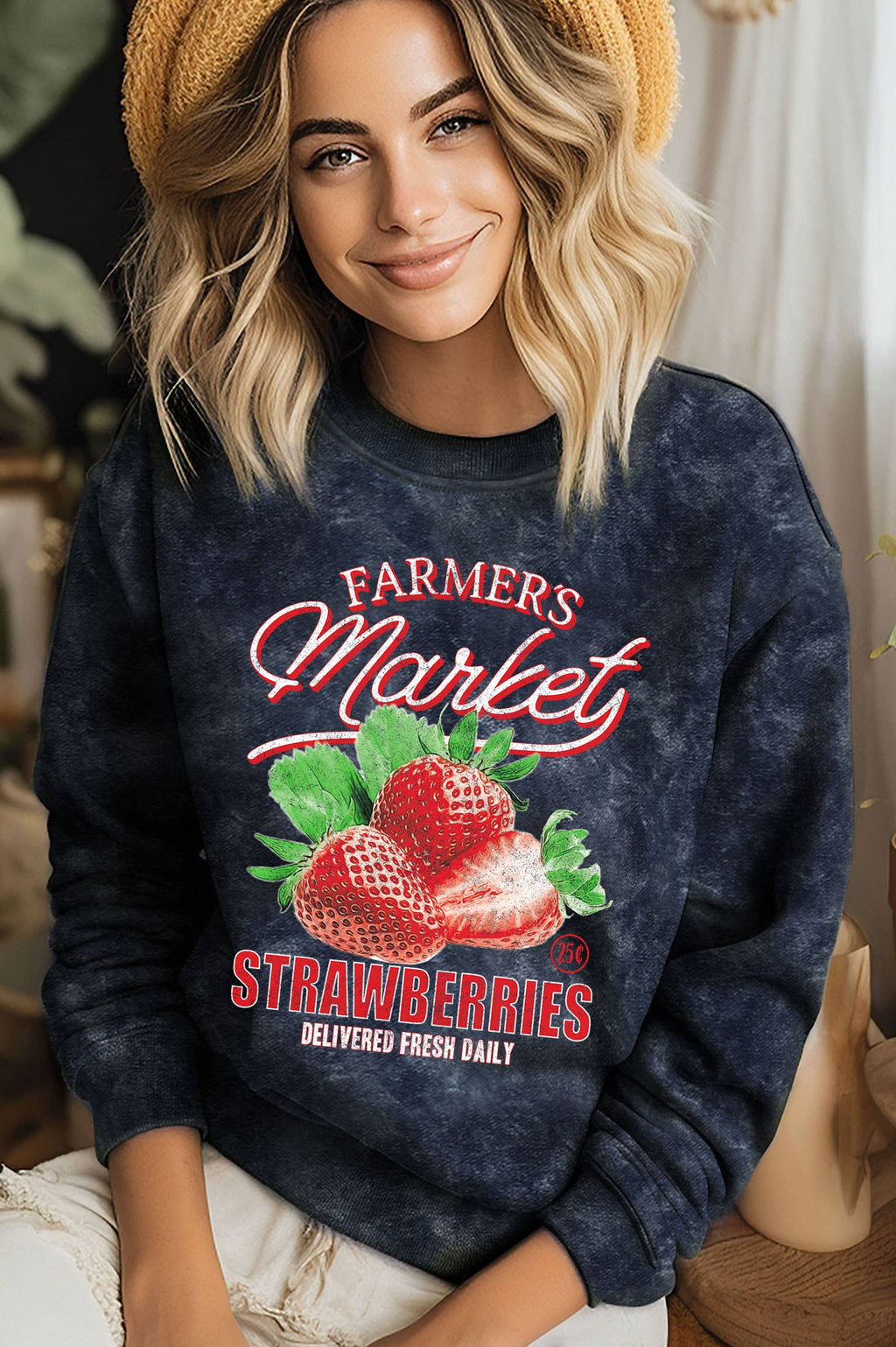 Famers Market Strawberry Mineral Graphic Brushed - Adult & Kids T-Shirts, Sweatshirts & Hoodies apparel design preview 1
