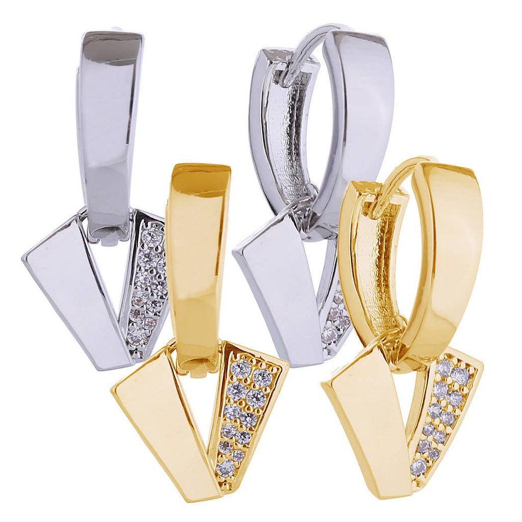 14k Gold Dipped V Sparkle Dangle Earrings - Adult & Kids T-Shirts, Sweatshirts & Hoodies apparel design preview 1