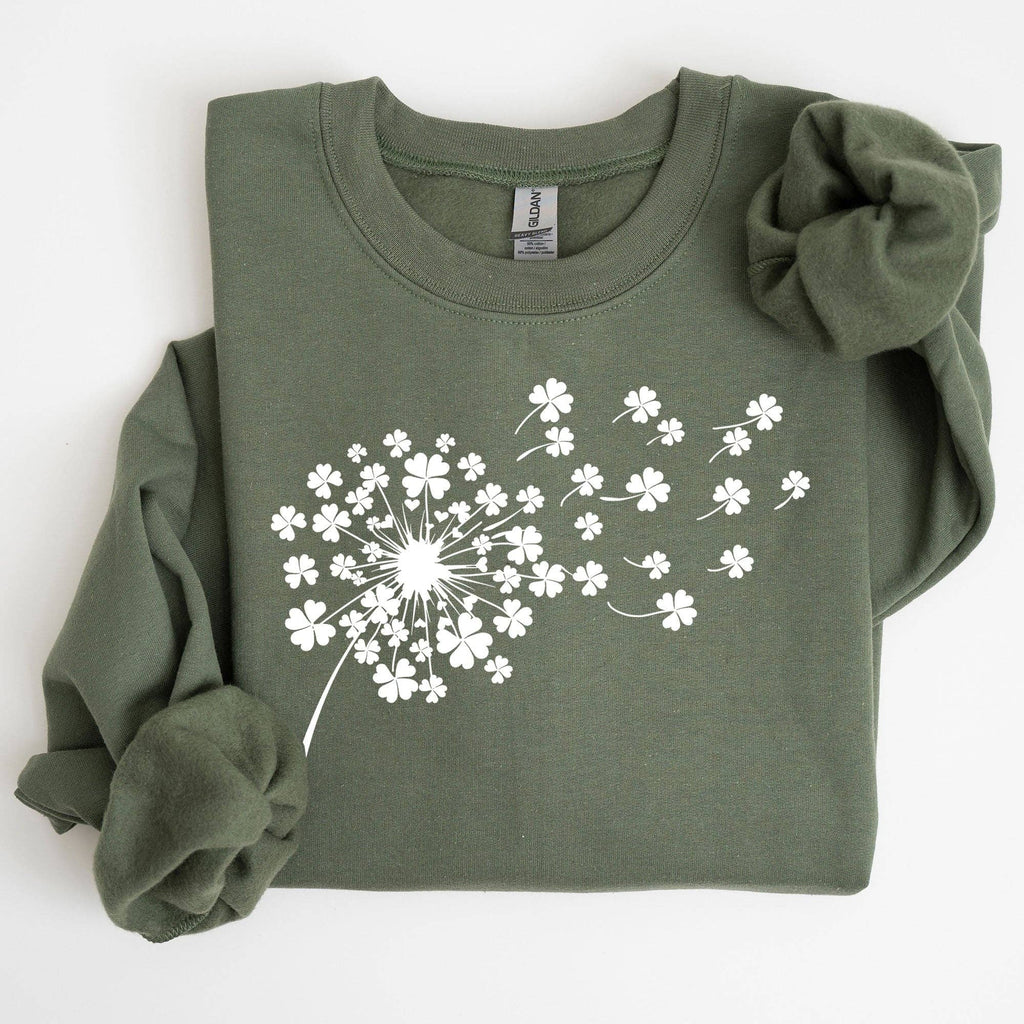 Dandelion, Clover Shamrock Lucky St Patrick's Day - Adult & Kids T-Shirts, Sweatshirts & Hoodies apparel design preview 1