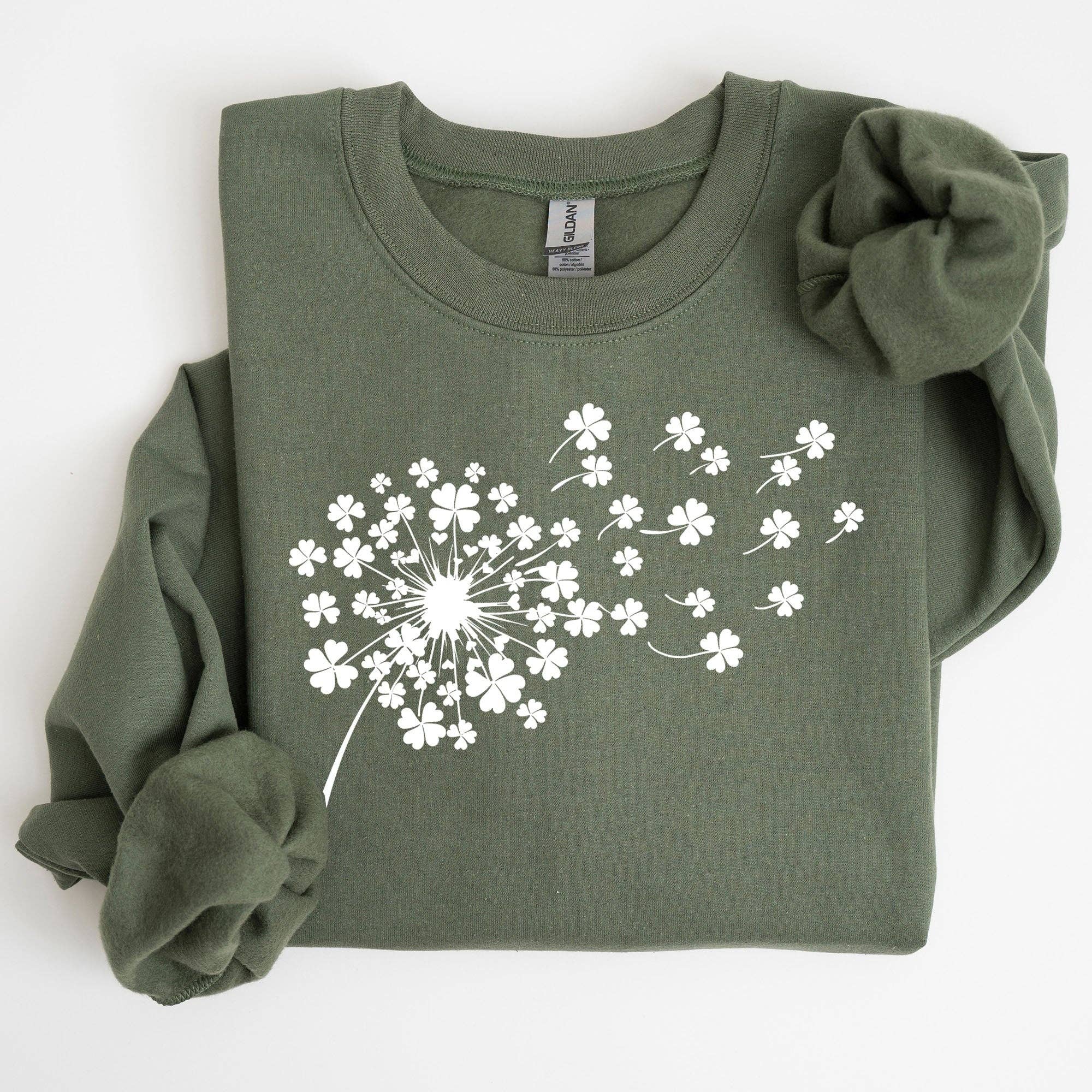 Dandelion, Clover Shamrock Lucky St Patrick's Day - Adult & Kids T-Shirts, Sweatshirts & Hoodies apparel design preview 1