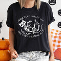 Skelly Cat Retro Halloween White Print - Adult & Kids T-Shirts, Sweatshirts & Hoodies apparel design preview 1