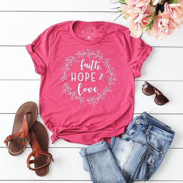 Faith Hope Love Graphic - Adult & Kids T-Shirts, Sweatshirts & Hoodies apparel design preview 1