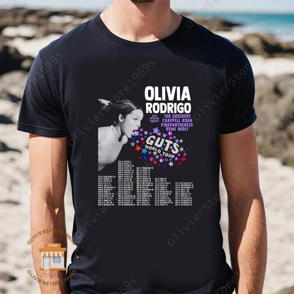 Olivia Rodrigo Guts World Tour Special Guests - Adult & Kids T-Shirts, Sweatshirts & Hoodies apparel design preview 1