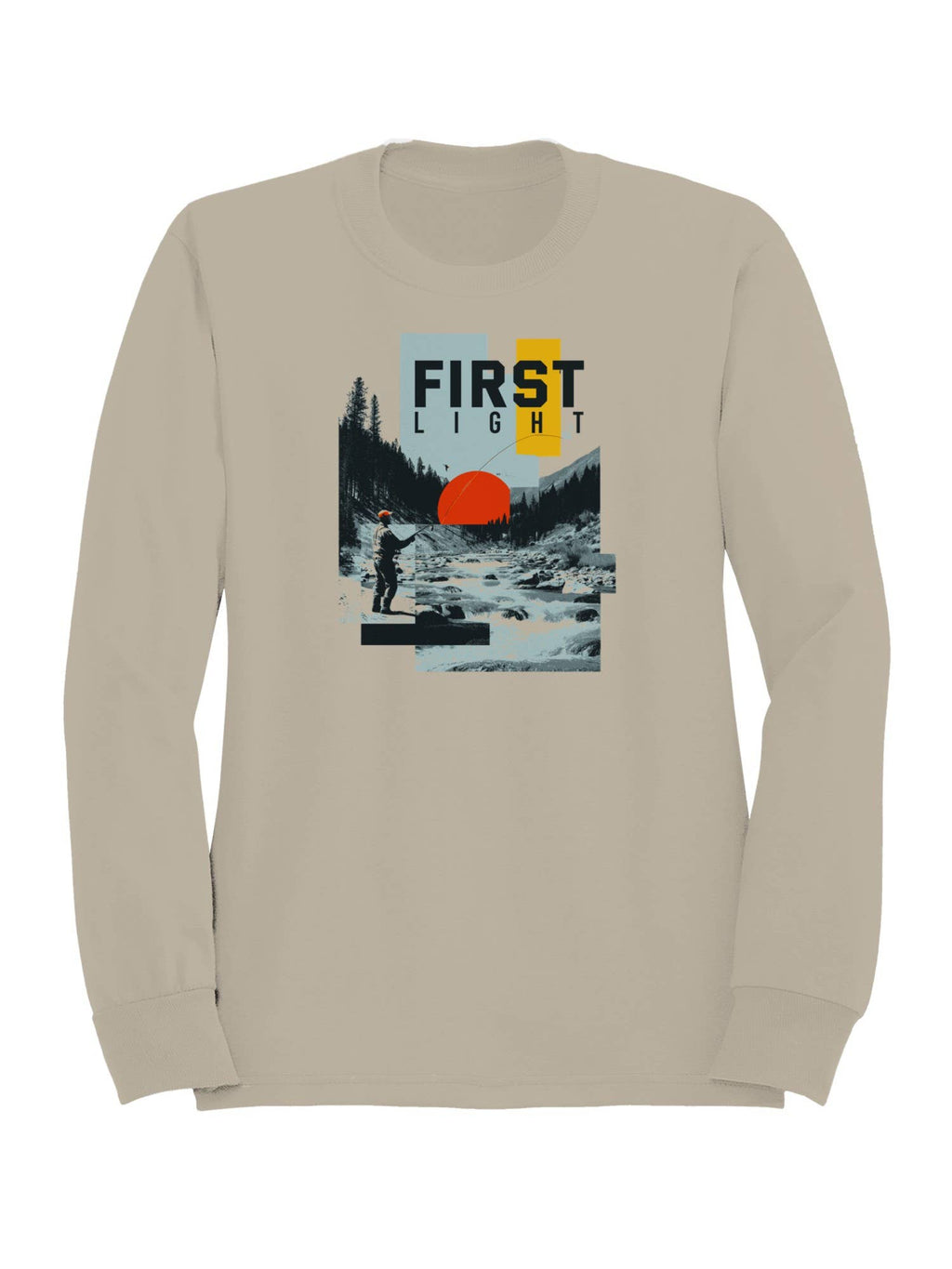 First Light Fly Fishing Landscape Men's - Adult & Kids T-Shirts, Sweatshirts & Hoodies apparel design preview 1
