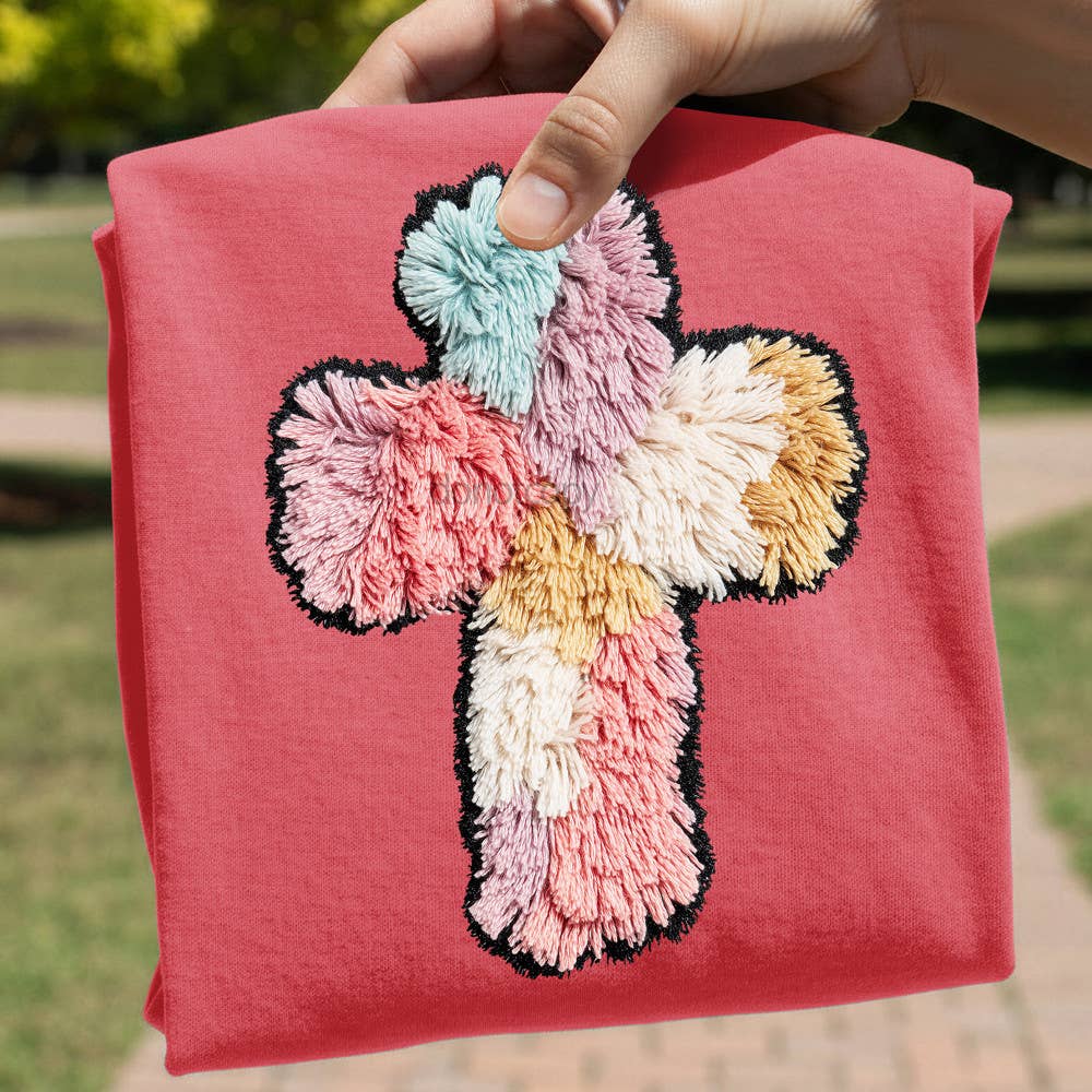 Faux Yarn Multicolor Cross - Adult & Kids T-Shirts, Sweatshirts & Hoodies apparel design preview 1