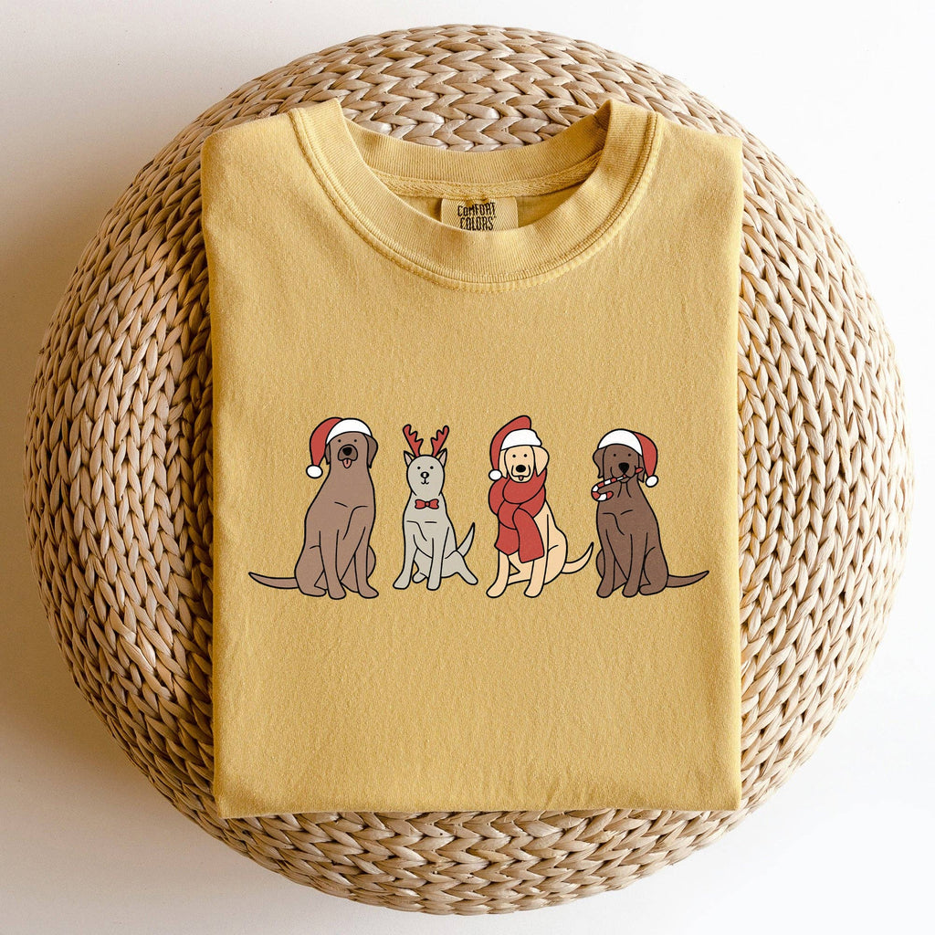 Adorable Christmas Dogs, Reindeer, Santa, Retro, Xmas - Adult & Kids T-Shirts, Sweatshirts & Hoodies apparel design preview 1