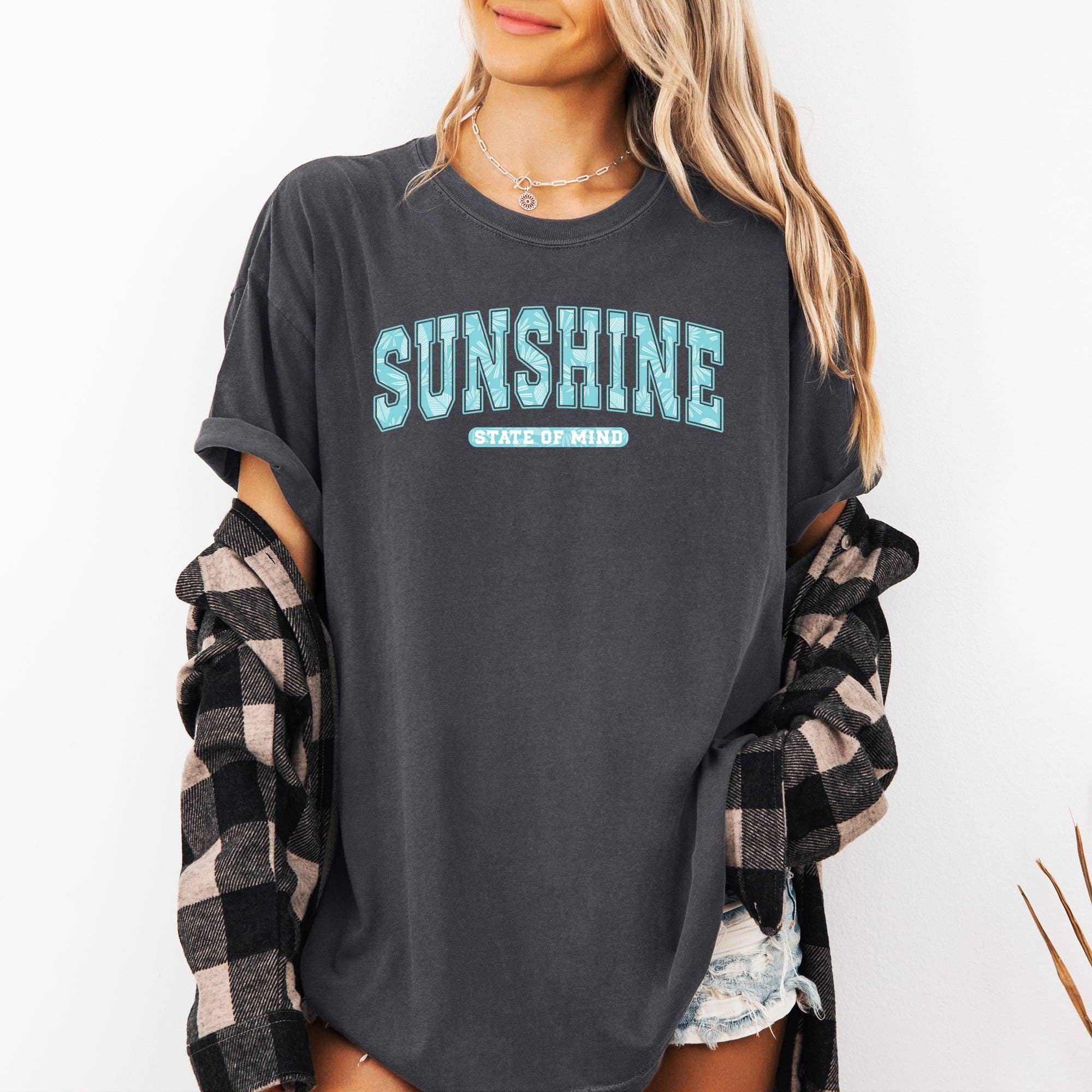 Sunshine State of Mind Retro, Palm Trees Summer - Adult & Kids T-Shirts, Sweatshirts & Hoodies apparel design preview 1