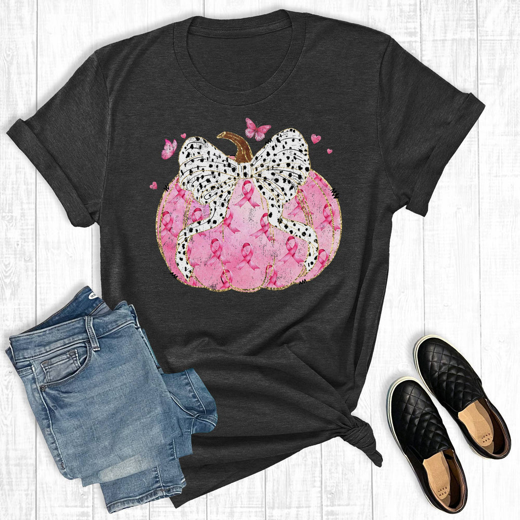 Fall Breast Cancer Awareness Pumpkin Graphic - Adult & Kids T-Shirts, Sweatshirts & Hoodies apparel design preview 1