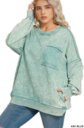Plus French Terry Acid Wash Raw Edge Front Pocket - Adult & Kids T-Shirts, Sweatshirts & Hoodies apparel design preview 1