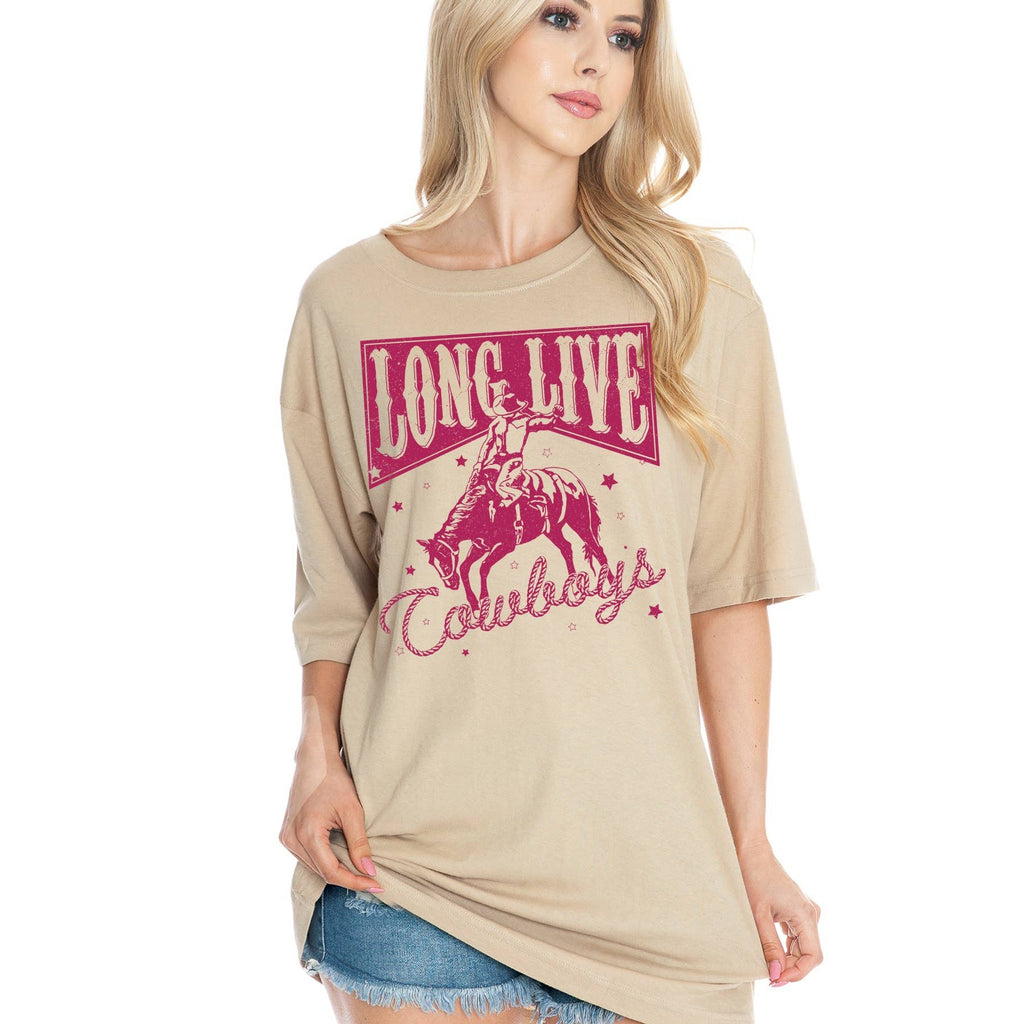 Unisex Oversized Long Live Cowboys - Adult & Kids T-Shirts, Sweatshirts & Hoodies apparel design preview 1