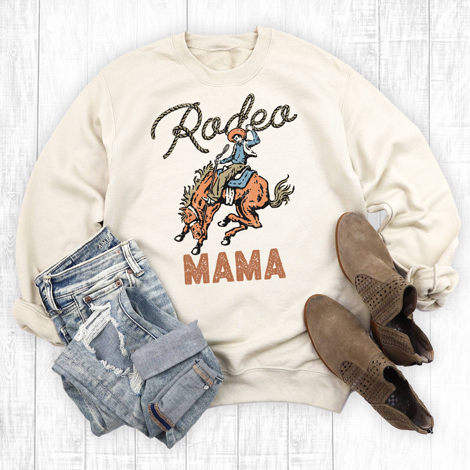 Western Rodeo Mama - Adult & Kids T-Shirts, Sweatshirts & Hoodies apparel design preview 1