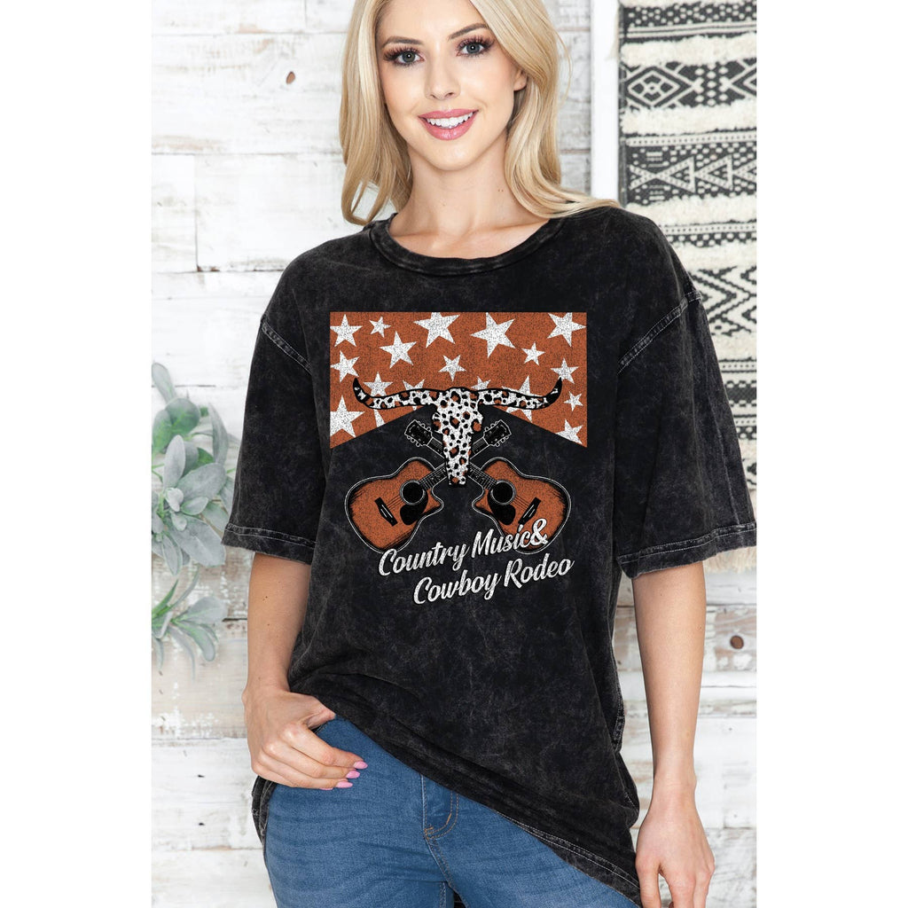 Country Music- Oversize Mineral Wash T - Adult & Kids T-Shirts, Sweatshirts & Hoodies apparel design preview 1