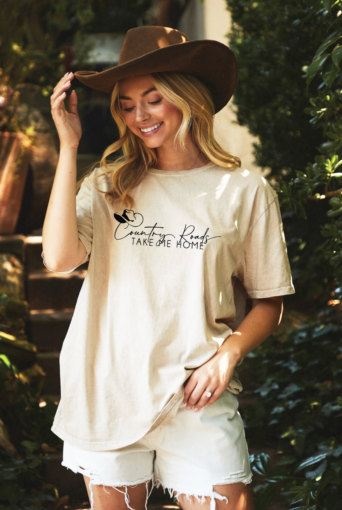 Country Roads Oversized Mineral Washed Graphic Top - Adult & Kids T-Shirts, Sweatshirts & Hoodies apparel design preview 1