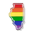 Rainbow Illinois Outline Enamel Pin - Adult & Kids T-Shirts, Sweatshirts & Hoodies apparel design preview 1