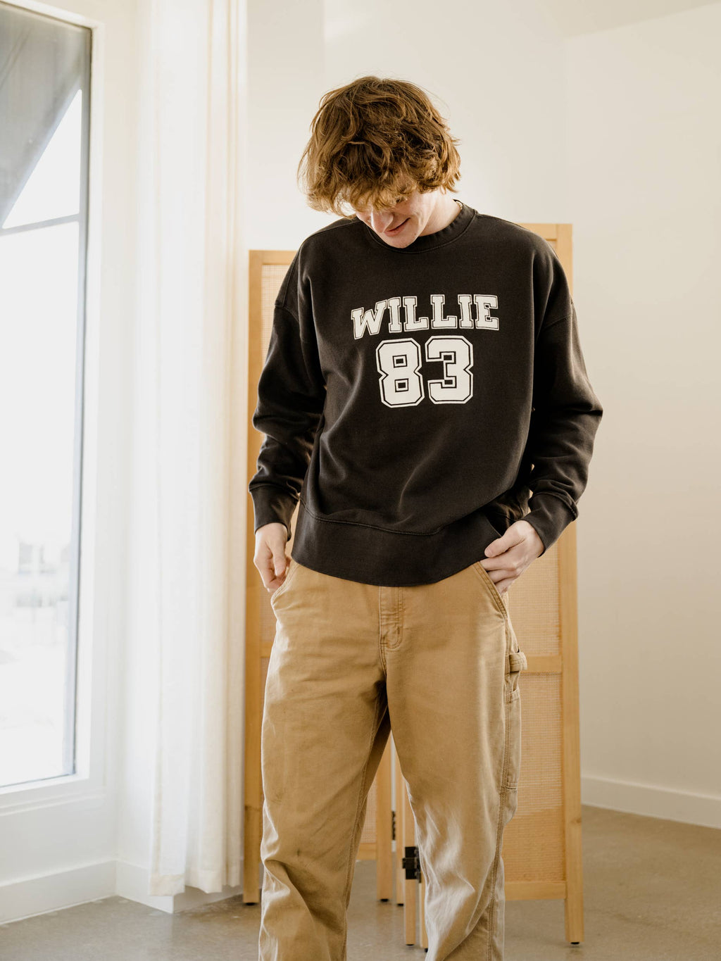 Willie Nelson '83 Smoke Hi-Dive Oversized Crew - Adult & Kids T-Shirts, Sweatshirts & Hoodies apparel design preview 1