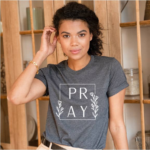 Pray Dark Heather - Adult & Kids T-Shirts, Sweatshirts & Hoodies apparel design preview 1