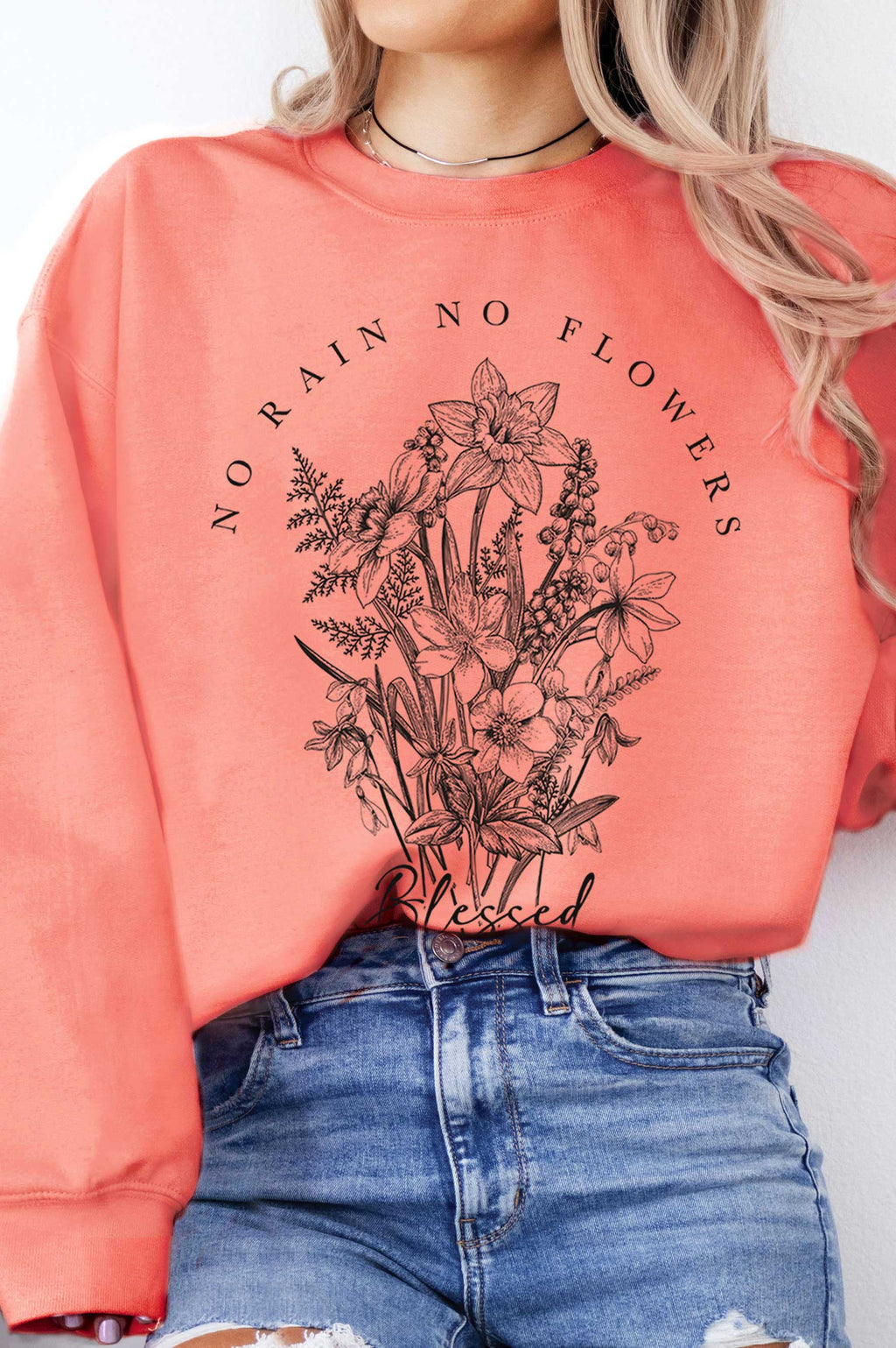 No Rain Flowers Graphic Brushed - Adult & Kids T-Shirts, Sweatshirts & Hoodies apparel design preview 1