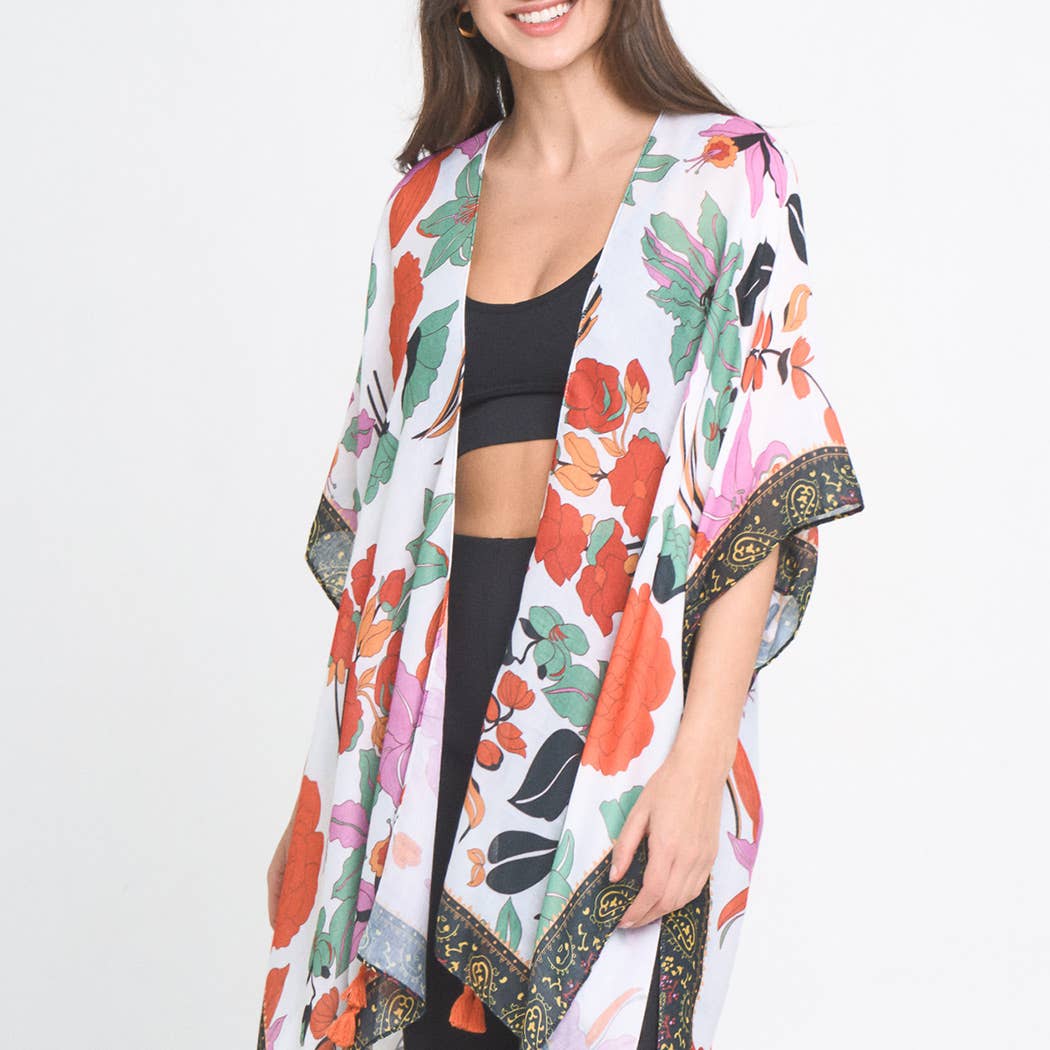 Oriental Floral Printed Kimono - Adult & Kids T-Shirts, Sweatshirts & Hoodies apparel design preview 1