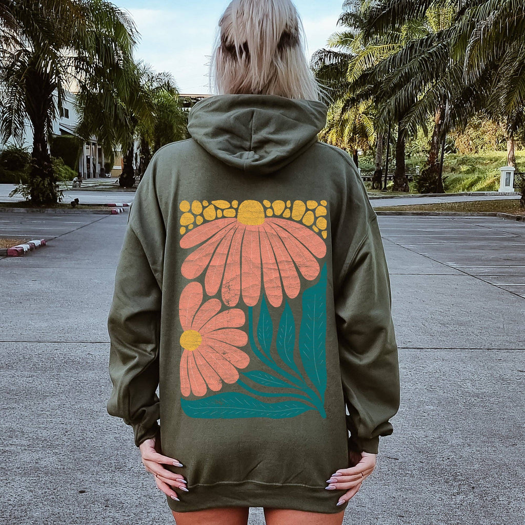 Colorful Daisies, Art Nouveau, Floral Design - Adult & Kids T-Shirts, Sweatshirts & Hoodies apparel design preview 1
