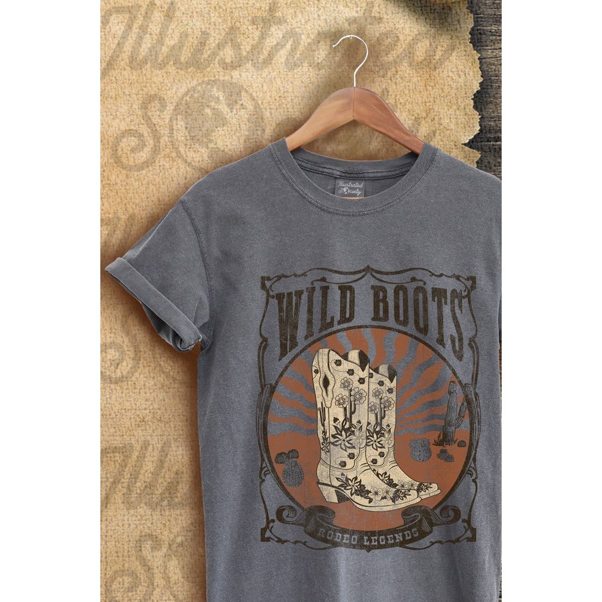 Wild Boot Rodeo Legend Vintage Graphic - Adult & Kids T-Shirts, Sweatshirts & Hoodies apparel design preview 1
