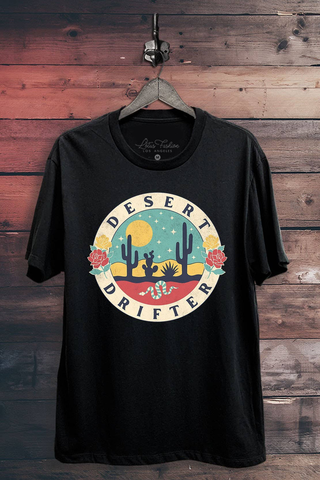 Desert Drifter Cactus Snake Roses Graphic Top - Adult & Kids T-Shirts, Sweatshirts & Hoodies apparel design preview 1