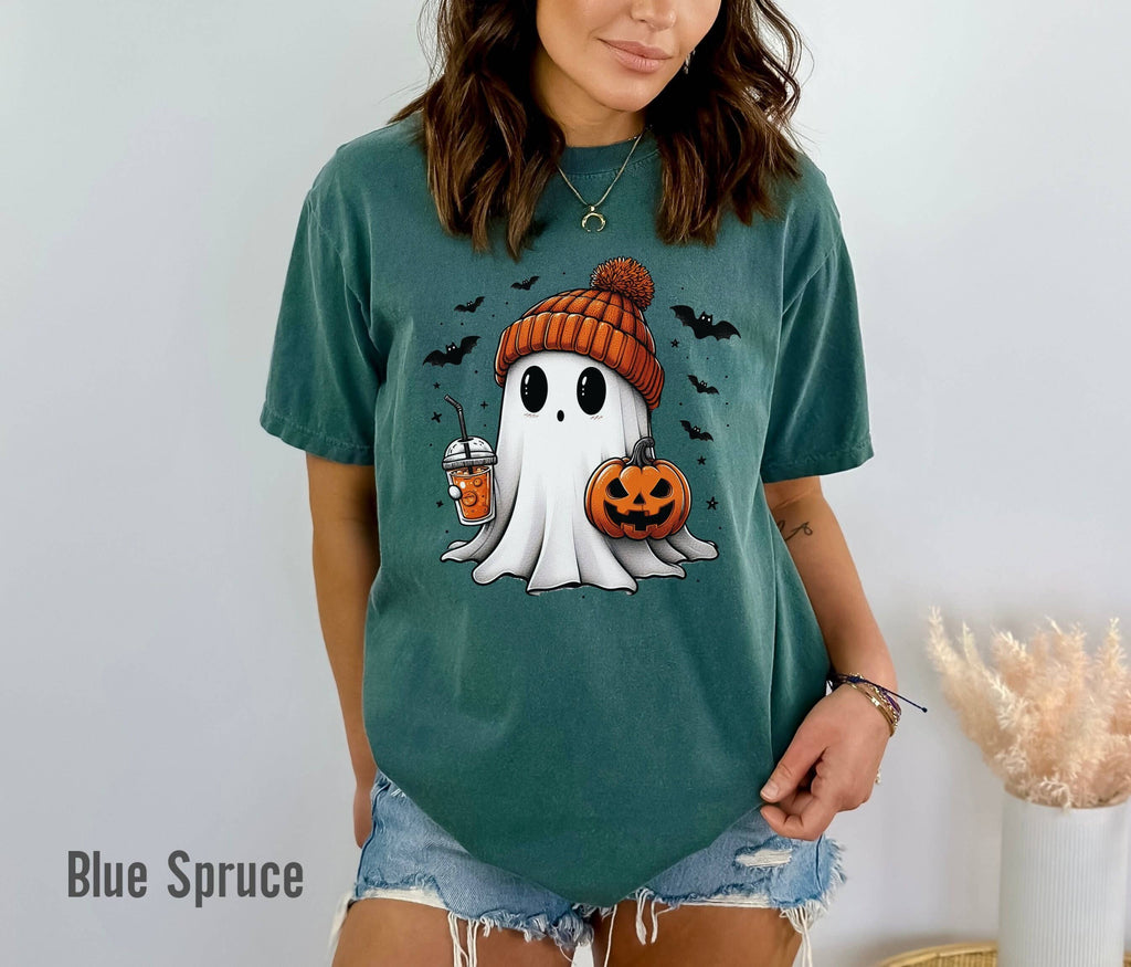 Cute Halloween Ghost Comfort Colors Spooky Gift - Adult & Kids T-Shirts, Sweatshirts & Hoodies apparel design preview 1
