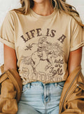 Life Is A Rodeo Cowboy Hold On Tight Graphic - Adult & Kids T-Shirts, Sweatshirts & Hoodies apparel design preview 1