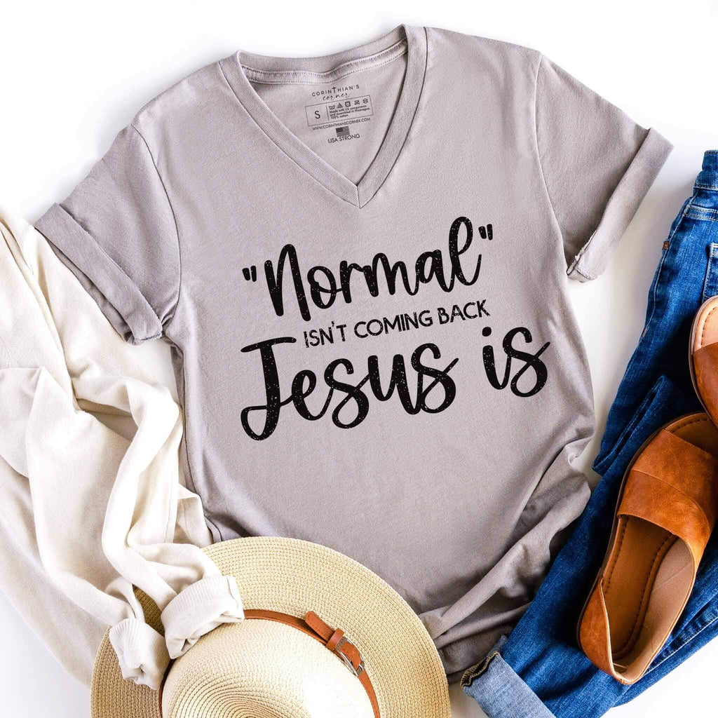 Normal Isn't Coming Back V-Neck - Adult & Kids T-Shirts, Sweatshirts & Hoodies apparel design preview 1