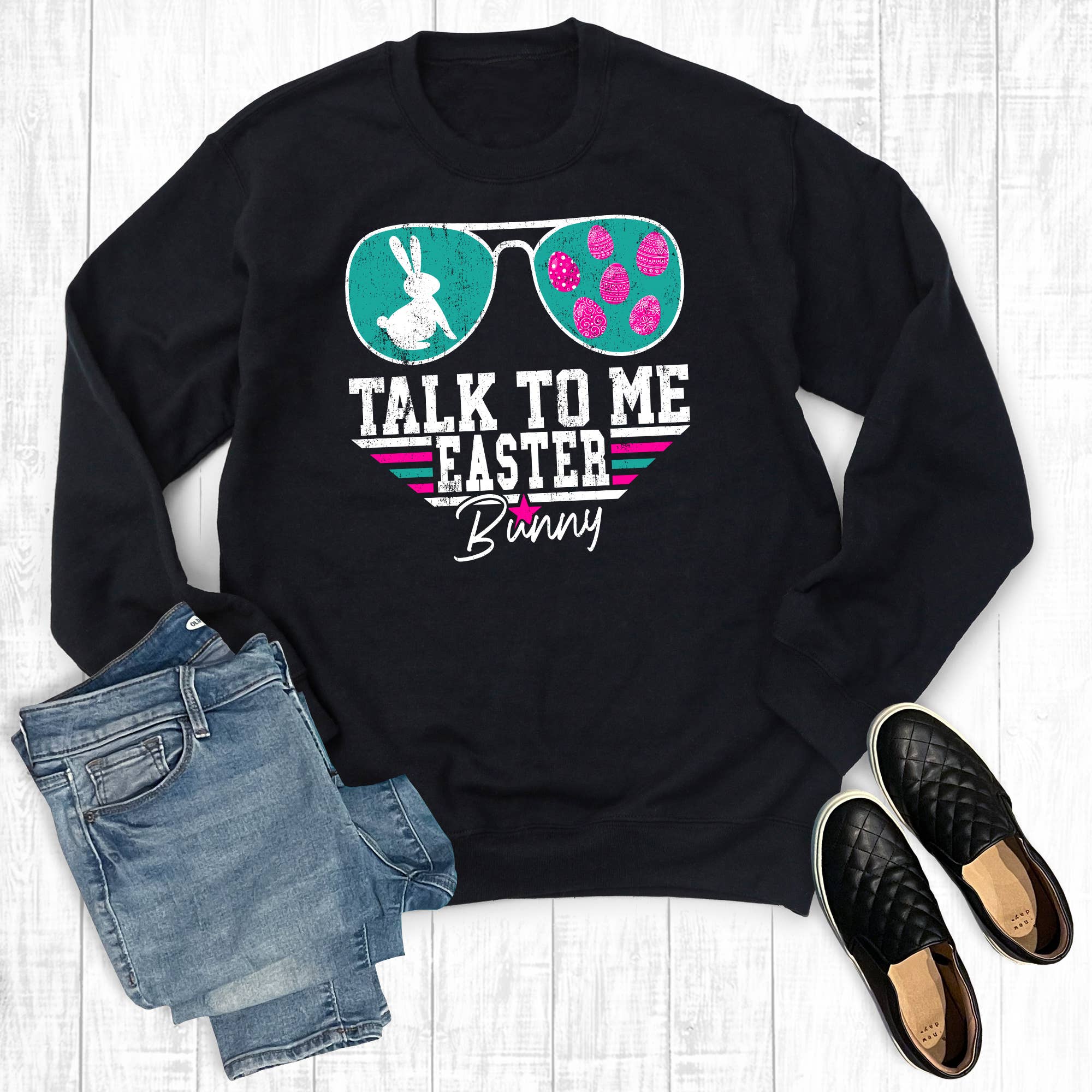 Talk To Me Easter Bunny - Adult & Kids T-Shirts, Sweatshirts & Hoodies apparel design preview 1