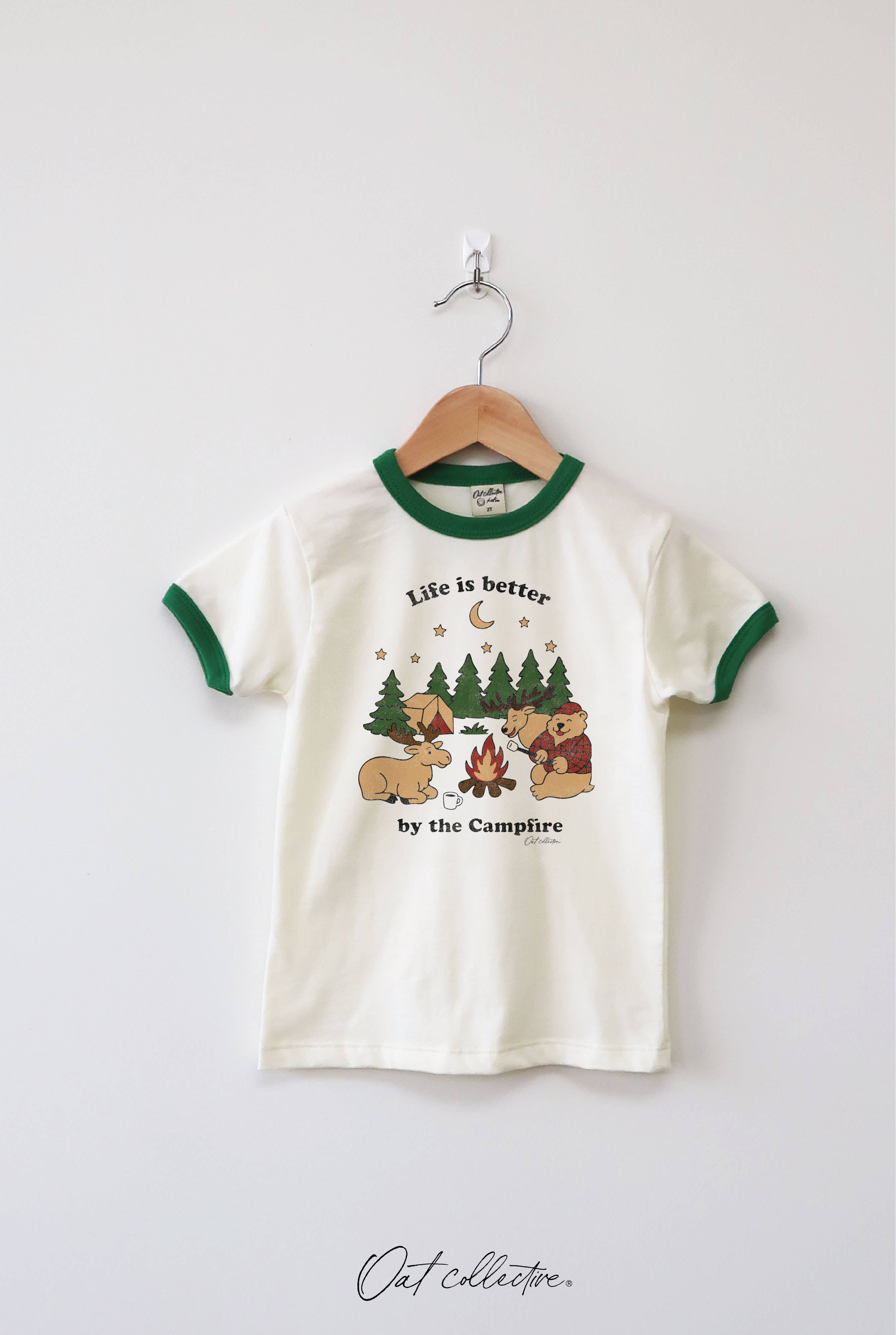 Life Is Better By the Campfire Toddler Unisex Ringer - Adult & Kids T-Shirts, Sweatshirts & Hoodies apparel design preview 1