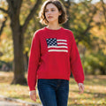 0225 American Flag Crew Neck Sweater SI-28851 - Adult & Kids T-Shirts, Sweatshirts & Hoodies apparel design preview 1