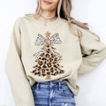 Leopard Print Christmas Tree, Dalmatian Bow Cute - Adult & Kids T-Shirts, Sweatshirts & Hoodies apparel design preview 1