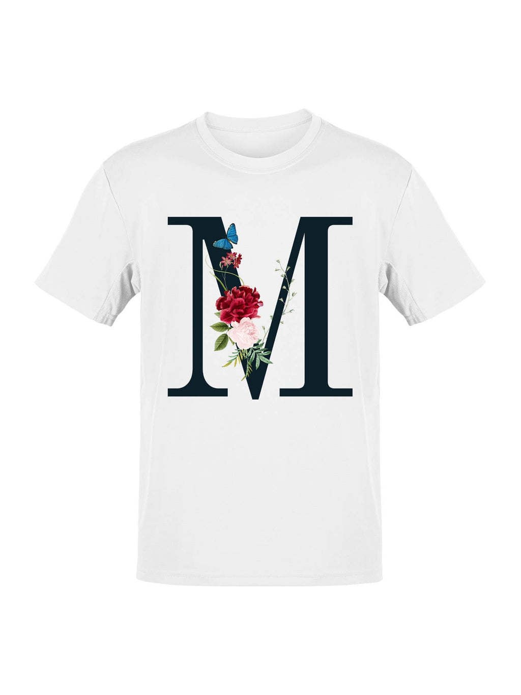 Floral Monogram M with Butterfly Accent Women's - Adult & Kids T-Shirts, Sweatshirts & Hoodies apparel design preview 1