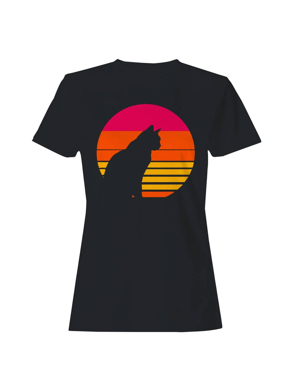 Retro Cat Silhouette Adventure Women's - Adult & Kids T-Shirts, Sweatshirts & Hoodies apparel design preview 1