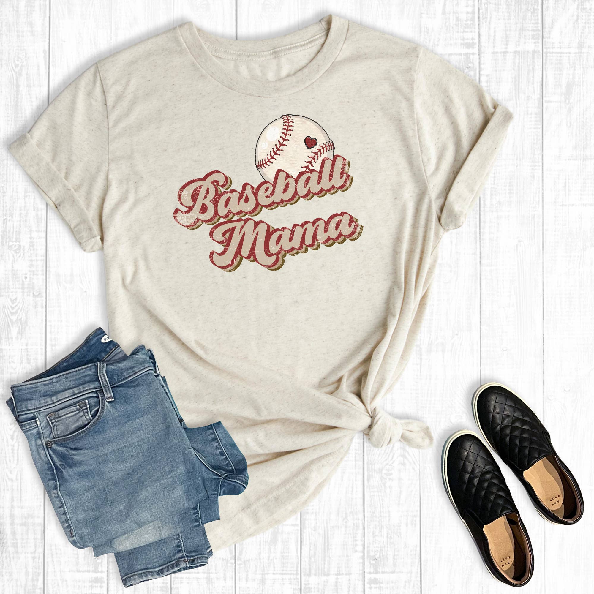 Vintage Baseball Mama Graphic - Adult & Kids T-Shirts, Sweatshirts & Hoodies apparel design preview 1