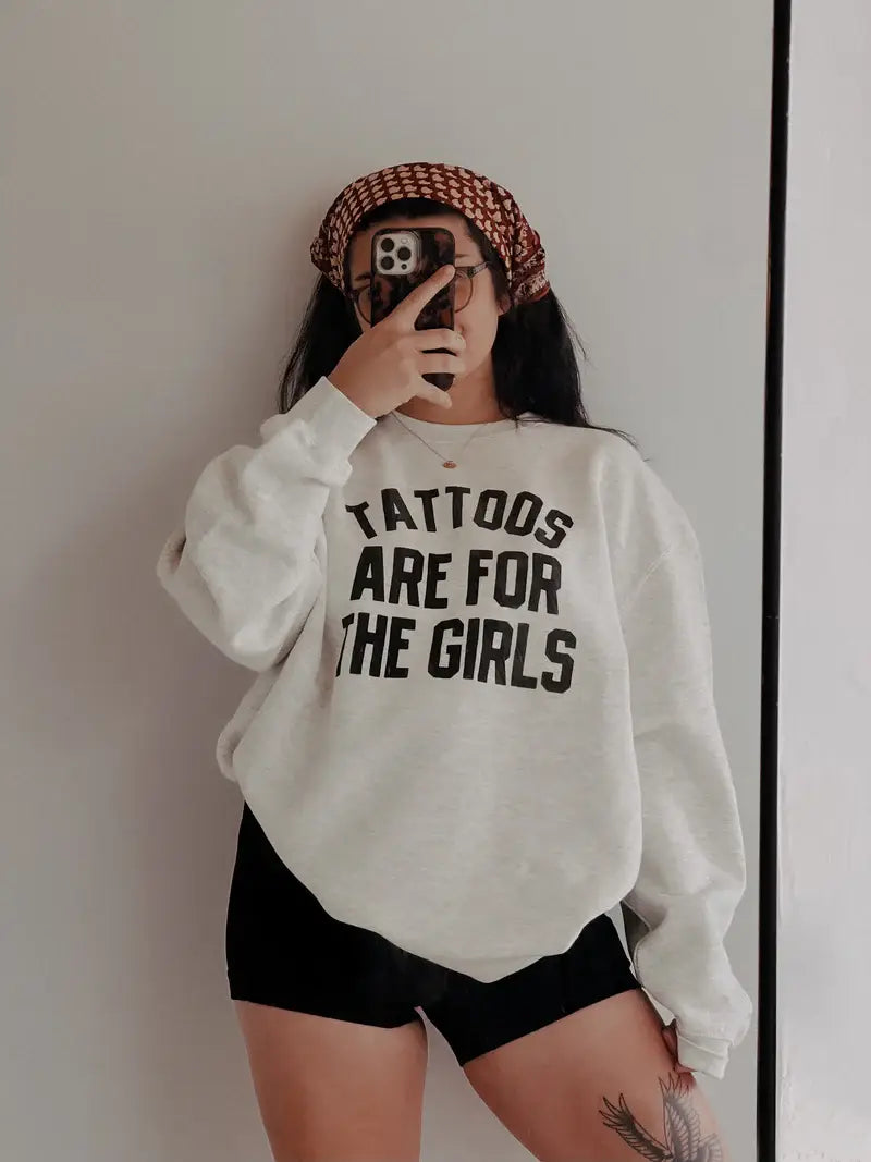 Tattoos Are For the Girls Graphic Ash - Adult & Kids T-Shirts, Sweatshirts & Hoodies apparel design preview 1