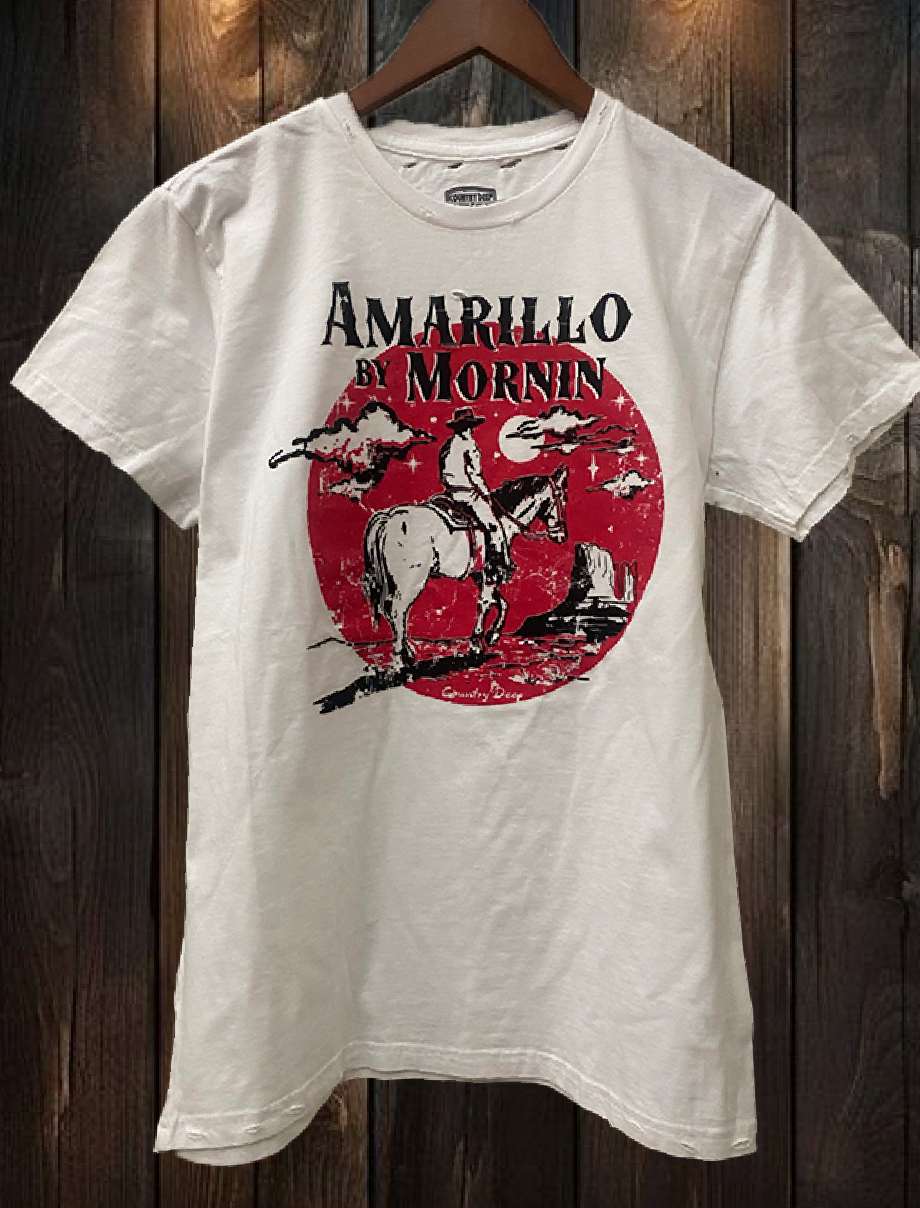 Amarillo By Mornin Distressed 80's Vintage - Adult & Kids T-Shirts, Sweatshirts & Hoodies apparel design preview 1