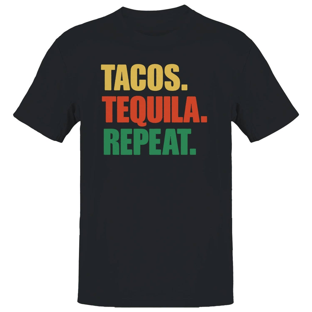 Tacos Tequila Repeat Colorful Quote Men's - Adult & Kids T-Shirts, Sweatshirts & Hoodies apparel design preview 1