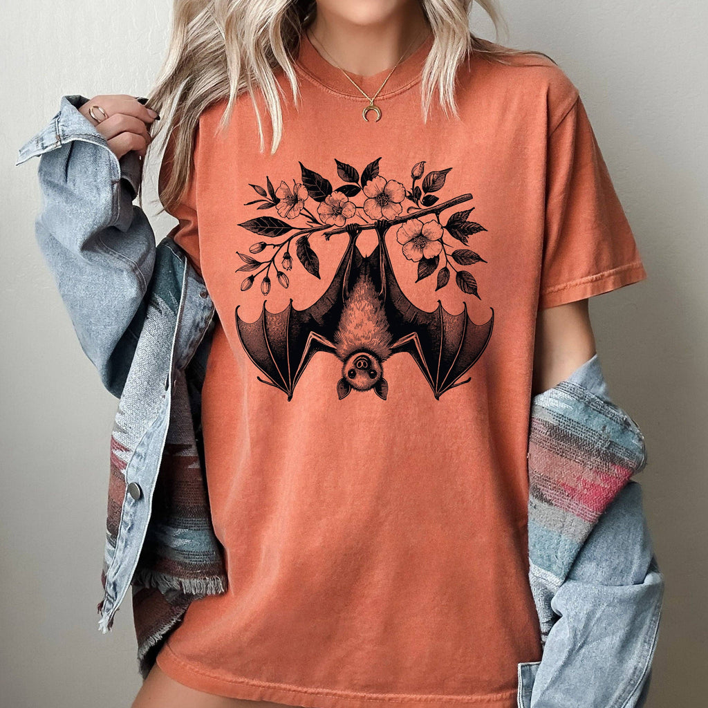 Hanging Bat, Vintage, Ghost, Western, Halloween - Adult & Kids T-Shirts, Sweatshirts & Hoodies apparel design preview 1