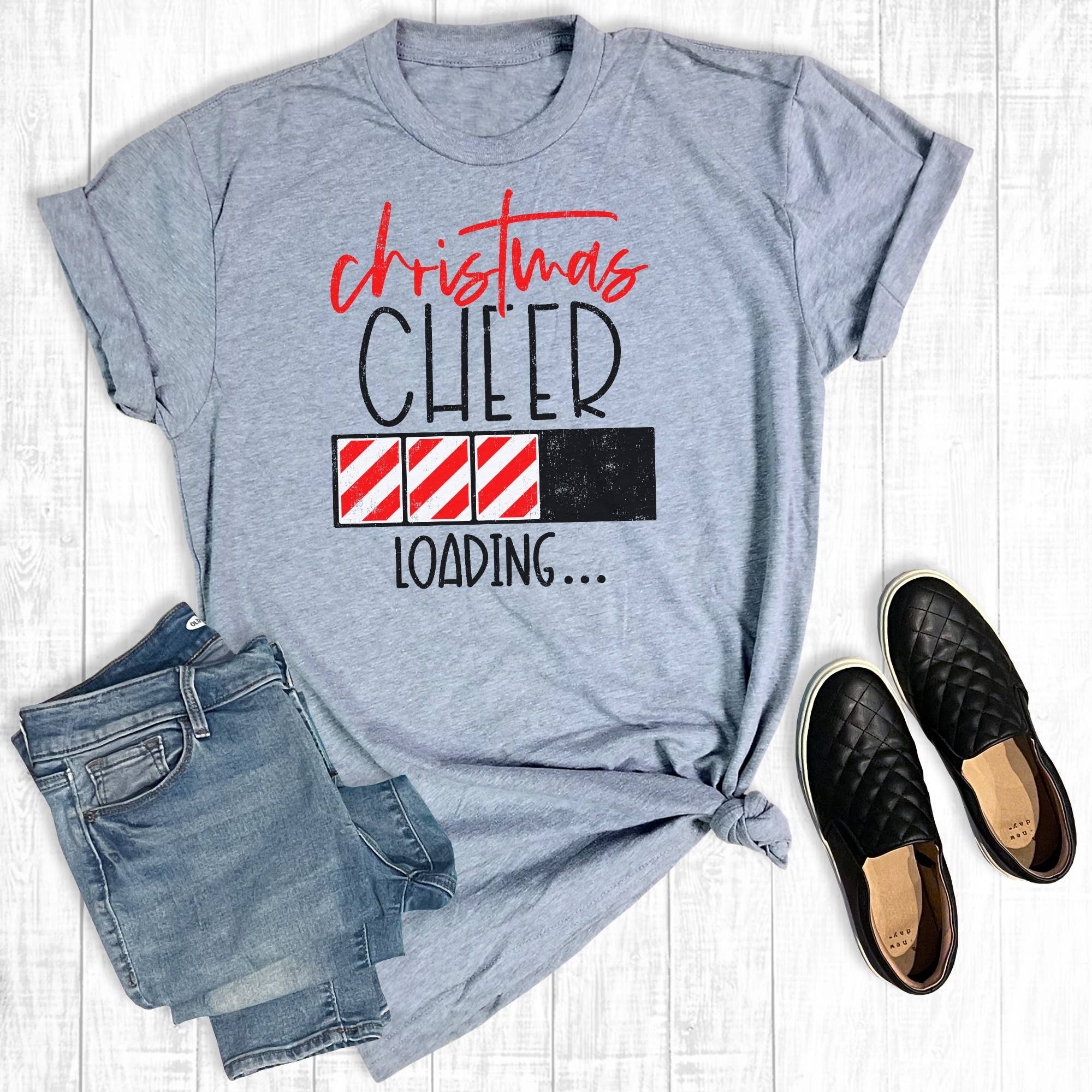 Christmas Cheer Loading - Adult & Kids T-Shirts, Sweatshirts & Hoodies apparel design preview 1