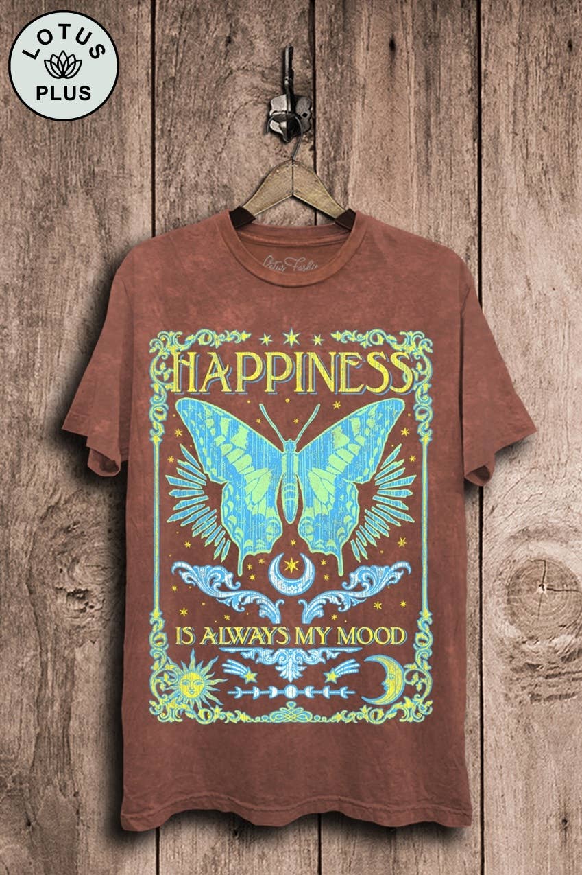 Happiness Is Always My Mood Graphic Top - Adult & Kids T-Shirts, Sweatshirts & Hoodies apparel design preview 1