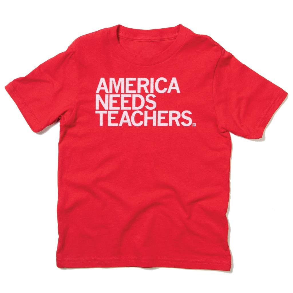 America Needs Teachers Kids Red - Adult & Kids T-Shirts, Sweatshirts & Hoodies apparel design preview 1