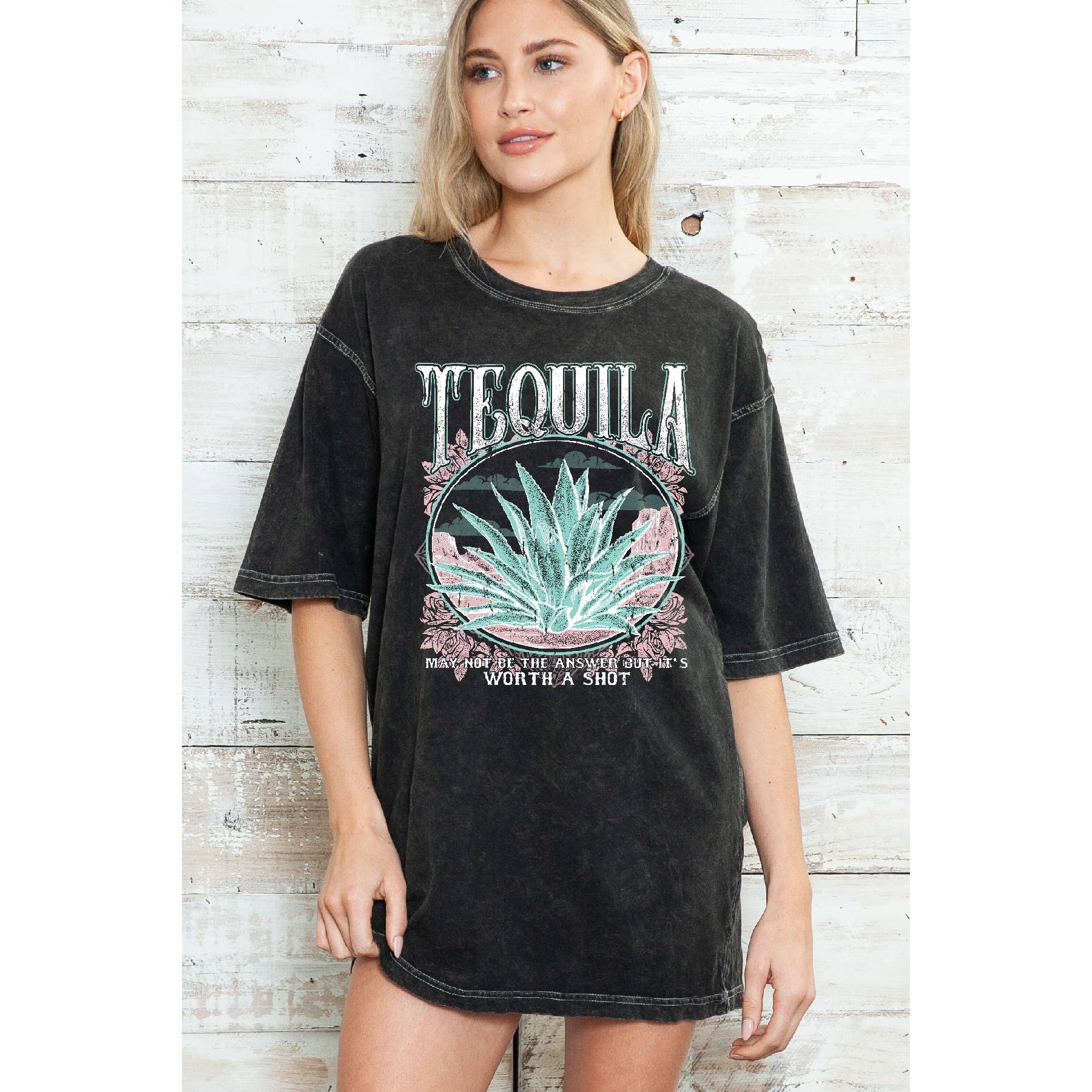 Tequila Oversize Mineral Wash T - Adult & Kids T-Shirts, Sweatshirts & Hoodies apparel design preview 1