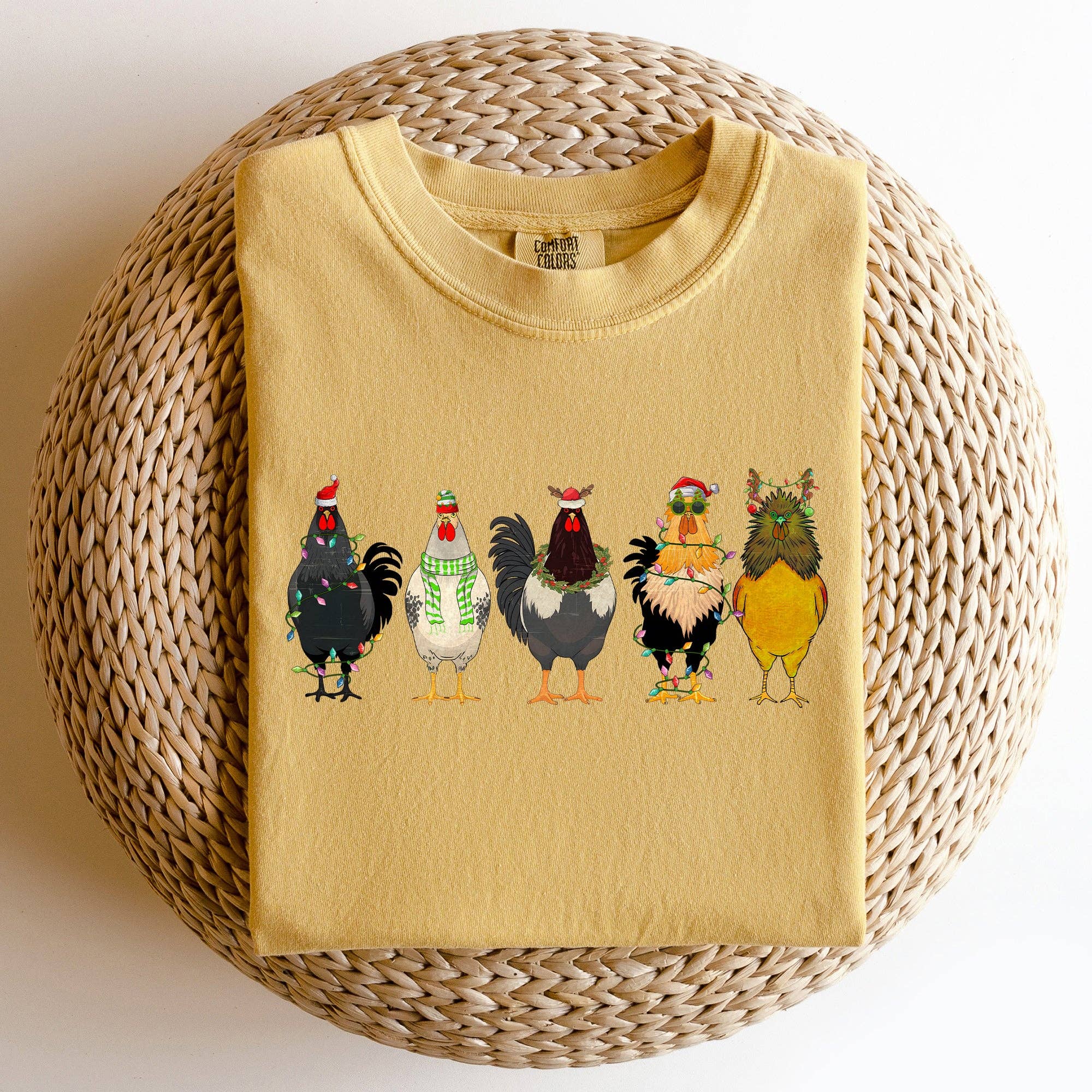 Christmas Chickens, Chicken Lovers, Santa, Farm Life - Adult & Kids T-Shirts, Sweatshirts & Hoodies apparel design preview 1
