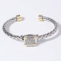 Tow-Tone Square Cz Braided Cuff Bangle Bracelet - Adult & Kids T-Shirts, Sweatshirts & Hoodies apparel design preview 1