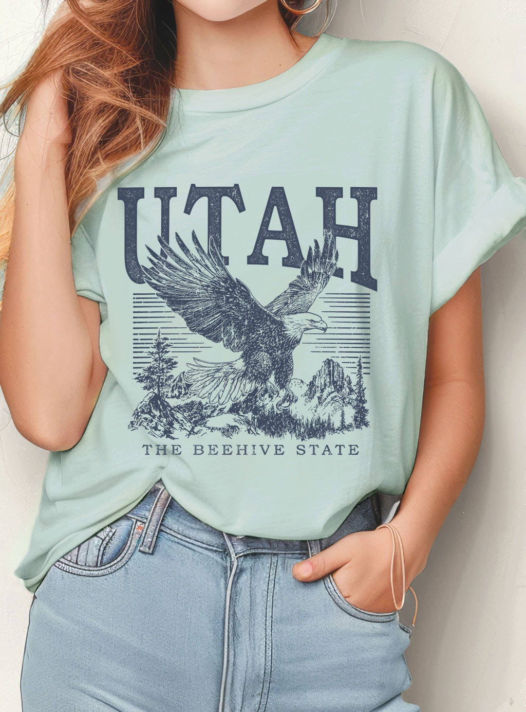 Utah Eagle the Beehive State Graphic - Adult & Kids T-Shirts, Sweatshirts & Hoodies apparel design preview 1