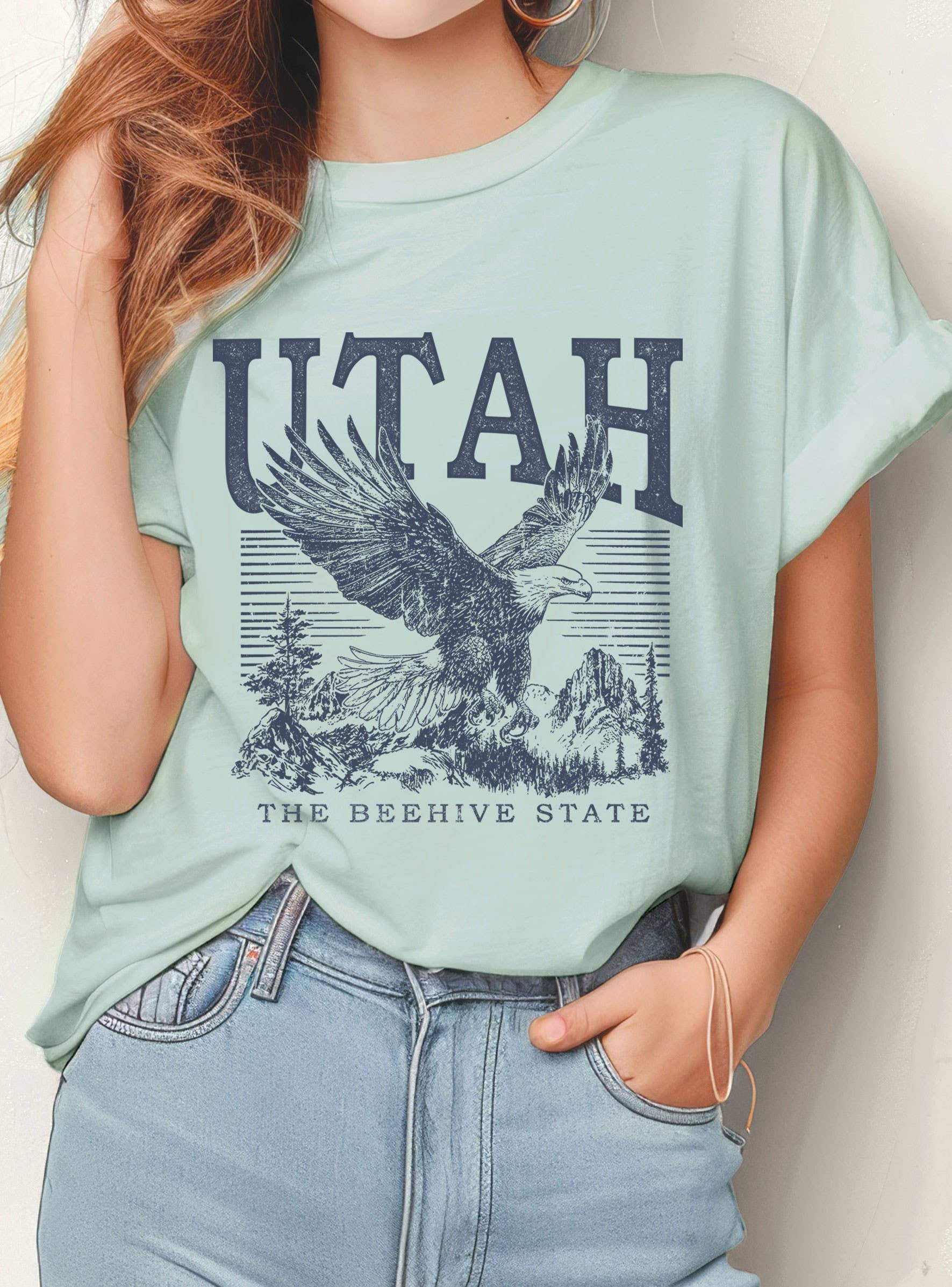 Utah Eagle the Beehive State Graphic - Adult & Kids T-Shirts, Sweatshirts & Hoodies apparel design preview 1