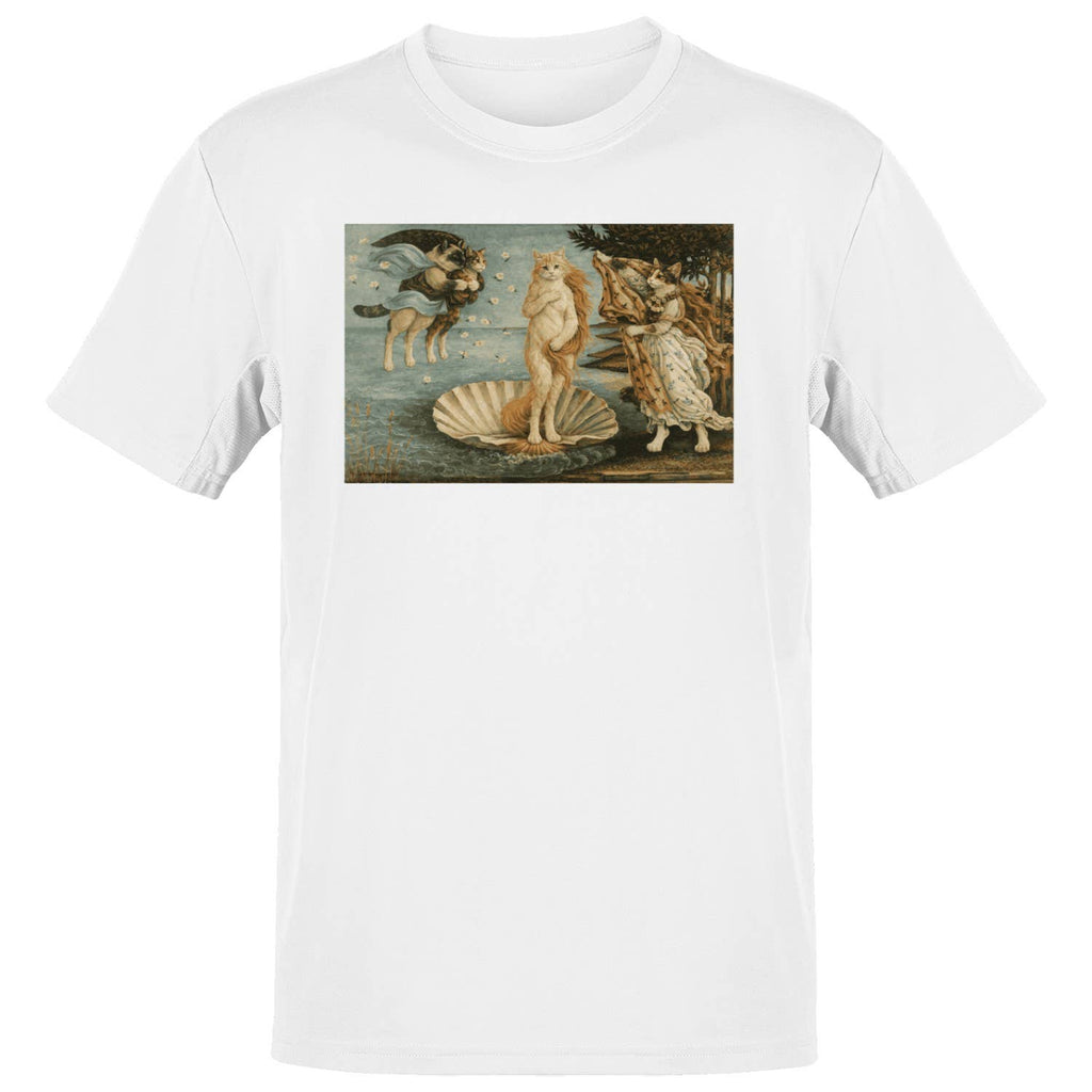 Birth of Venus Cat Men's White - Adult & Kids T-Shirts, Sweatshirts & Hoodies apparel design preview 1