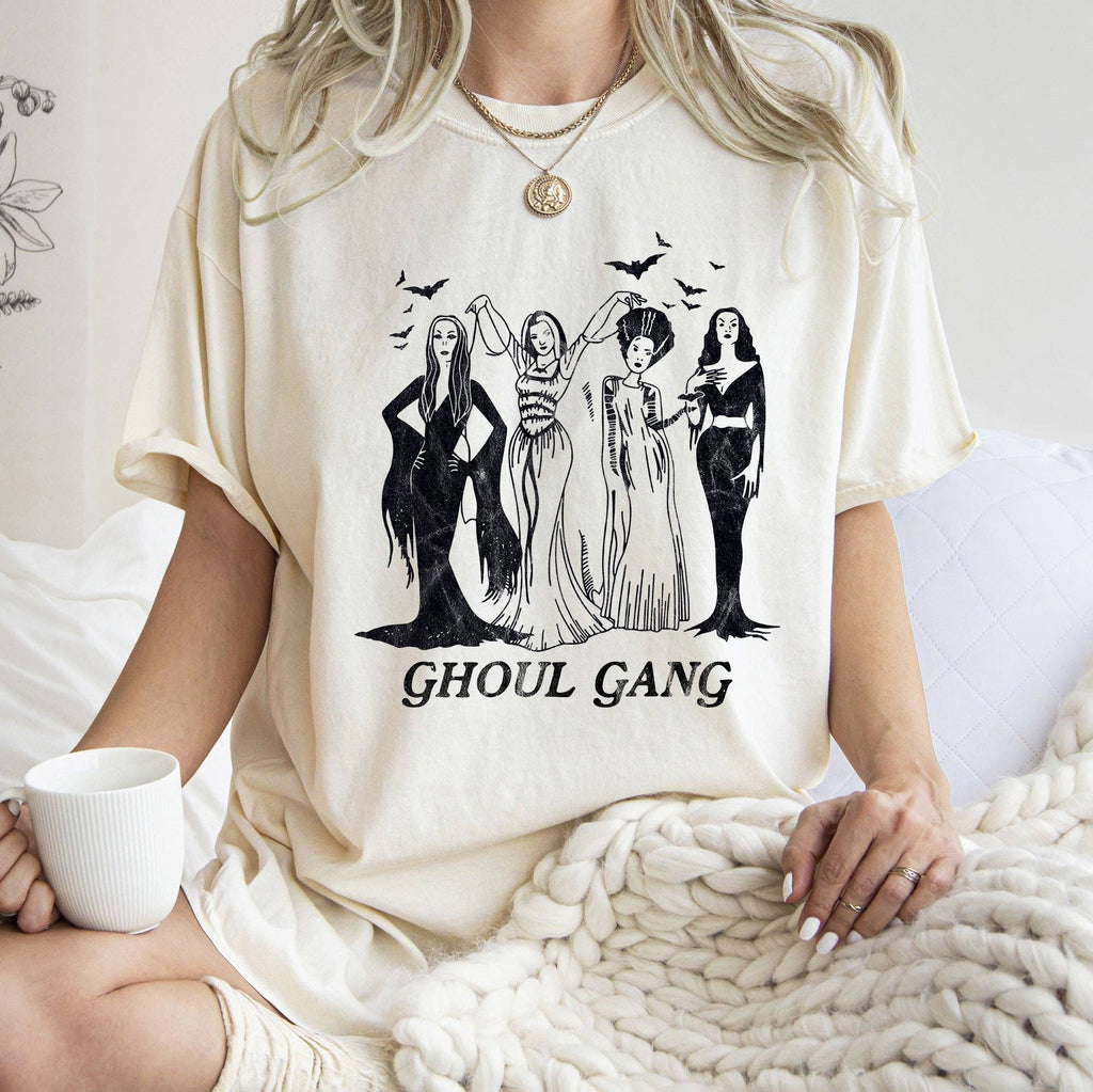 Ghoul Gang Retro Halloween Black Print - Adult & Kids T-Shirts, Sweatshirts & Hoodies apparel design preview 1